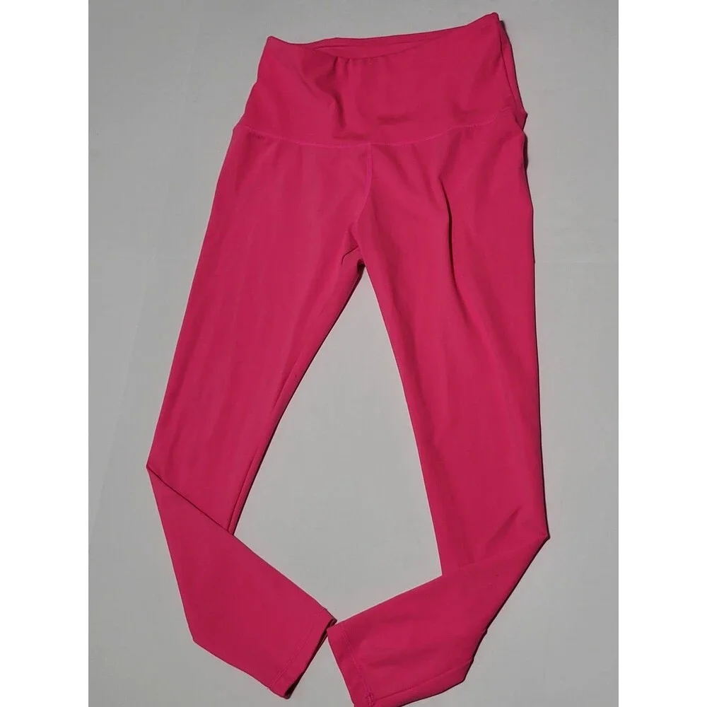 3) Pink/ Absolutely Fit  /Danskin  Tights Pink Green And Gray Size Youth Medium